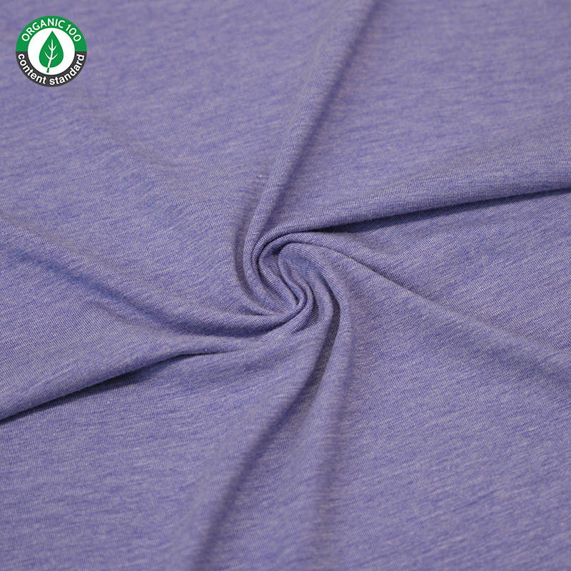 Kain kaos bambu/katun peregangan jersey organik